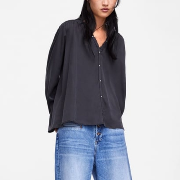 Zara Tops - COPY - Zara Black Studded Blouse - Medium - NWT